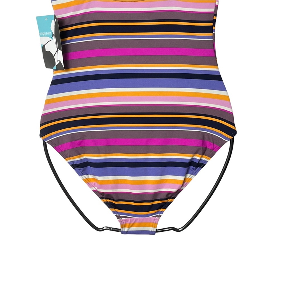 Simply Swim Multicolor Striped Twist One Piece - Picture 6 of 8